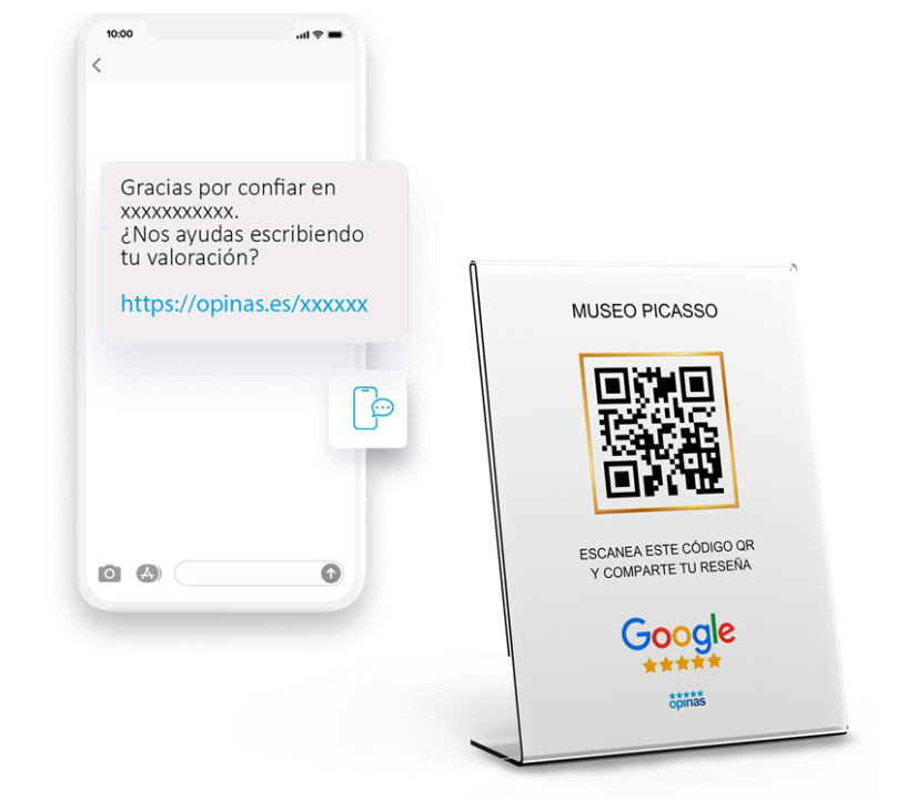 alt="código QR y SMS"