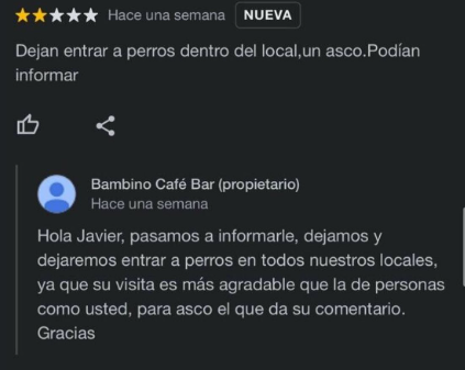 alt="comentario negativo y mala contestación"